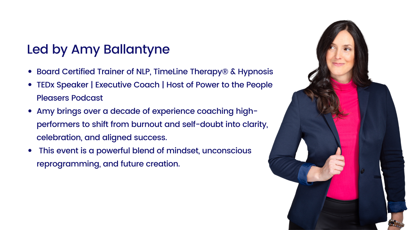 Amy Ballantyne, executive coach and NLP trainer, leading Breakthrough Bootcamp with expertise in mindset, emotional intelligence, and personal transformation.