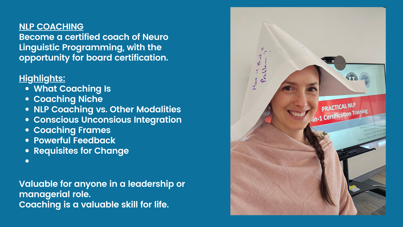 Become a certified NLP Coach. Includes details of what is covered in the NLP Coach training.